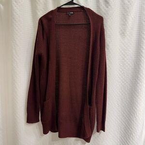 Fashion Nova Open-Front Cardigan Sweater - Burgundy